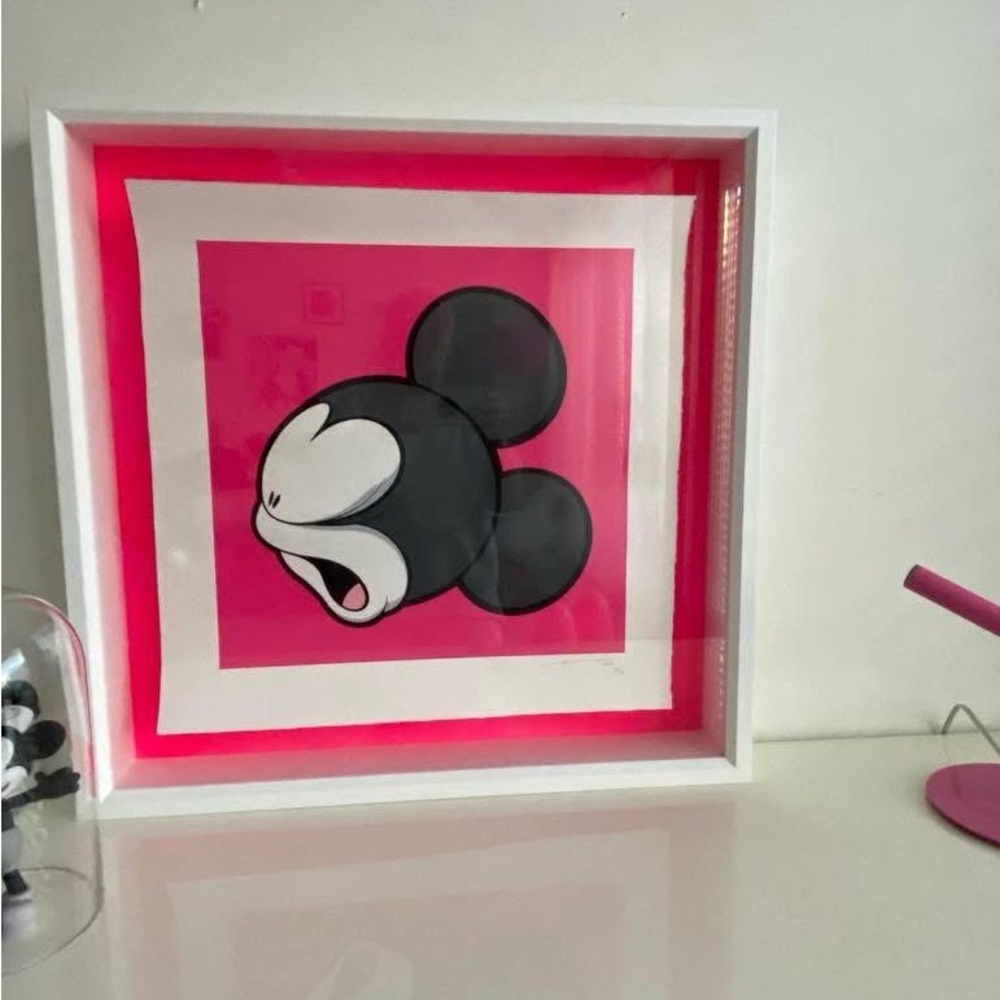 Mickey Mouse Pop Art Print in White Frame